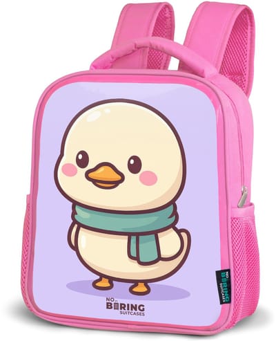 NoBoringSuitcases.com® - Rugzak roze - Schooltas meisjes - Kawai - Eend - Sjaal - Kinder rugtas meisje - Boekentas kind - Kinderrugzak voor school - Schoolrugzak