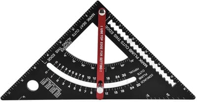 Dailygoods- Driehoekliniaal Verstelbaar - Lichtgewicht Aluminiumlegering - Multifunctioneel Houtbewerking Tool - Zijbereik 7 Inch - Duidelijke Schaal - Afmetingen 194/194/272 mm - Hoekliniaal