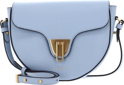 COCCINELLE Leren Schoudertas Avondtas Beat Soft Crossover Bag Mist Blue Lichtblauw