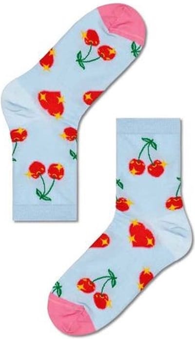 Happy socks "Hysteria" licht blauw met kersen maat 39-41