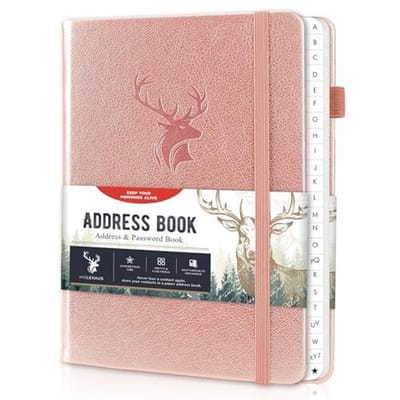 Adresboek met alfabetische tabbladen - Hardcover Wachtwoordenboek en Telefoonnummers