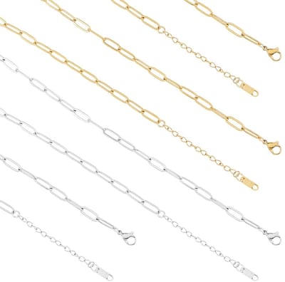 Dailygoods - Set van 12 Roestvrijstalen Paperclip Halskettingen