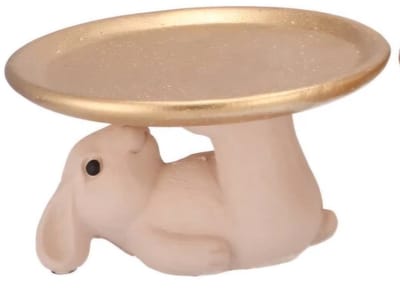 Easter rabbit natural plate 15x15x10 cm - Pasen