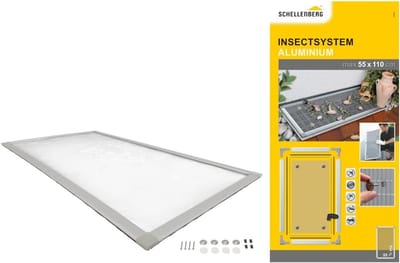 Schellenberg 50364 Lichtschachtafdekking met aluminium frame, strakke lichtschacht voor kelder - 55 x 110 cm, inkortbaar, aluminium