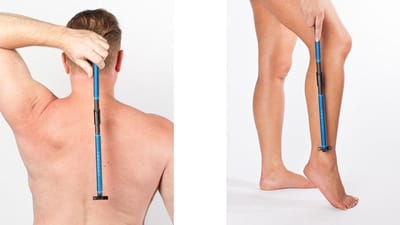 Scheermes voor Rug - Lichaamshaar Trimmer - Ontharen Benen - Stabiele Vouwhandgreep - 22.23 cm - Blauw
