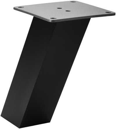 SOTECH Barsteun OLBIA schuin (50 x 50 mm, Hoogte 170 mm, zwart) aluminium toogsteun voor houten of glazen bladen