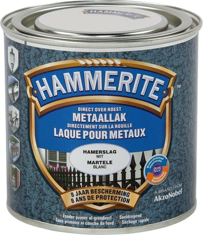 Hammerite - Metaallak Hamerslag - Wit - 0,25 L