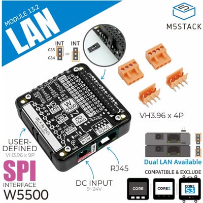 M5Stack officiële LAN-module 13.2 (W5500)