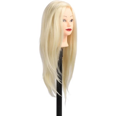 Tête de Mannequin pour Cheveux Mannequin de Coiffure Styling Entraînement Tressage Poupée Tête avec Support pour Cheveux beige