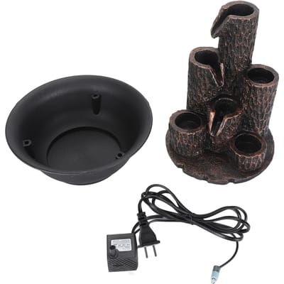 Fontaine de Table Augmentation de la Richesse Humidité Petite Cascade Type Fontaine Cascade avec Lumières LED black