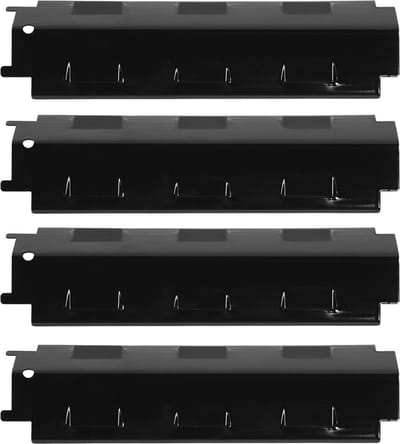 Grill Hitteschild Warmteplaten Draagbare Grill Brander Covers - Gas Grill Vervanging Vlambeschermers - Zwart, 4 Stuks