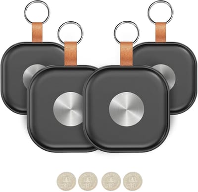 GPS Tracker- Set van 4 stuks - Locatie Tracker - GPS Volgsysteem - Bluetooth Tracker - Real-time Tracking - Smart Tag – Key Finder - Koffer Tracker - Bagage Tracker - Werkt met Apple Find My App - Zwart