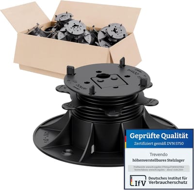 25x Verstelbare Terrasdragers (40-80mm) voor Tegels, WPC & Hout | Zware Belasting