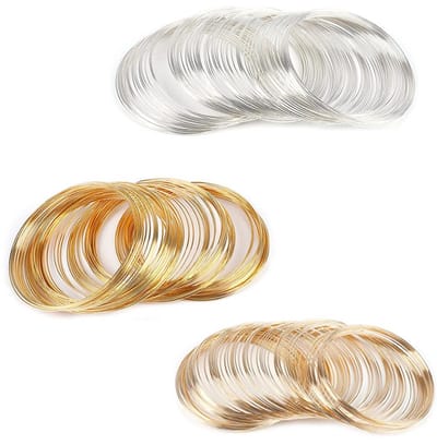 Geheugendraad - Kralendraad Armband - Sieraden Maken - Flexibel Staal - 300 Lussen - Zilver Goud KC Goud