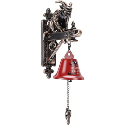 Vintage Kerst Duivel Deurbel Hars Metaal Decoratieve Wandmontage Buiten Duivel Hangende Bel voor Voordeur Portaal