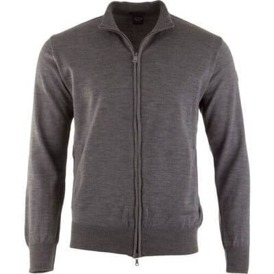 Paul & Shark Vest Basic Merino Extrafine Zipper Midden Grijs / male