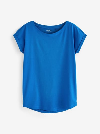 Next - Dames - T-shirt met kapmouwtjes - Blauw