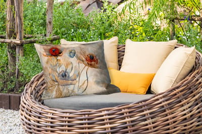 Buitenkussens - Tuin - Bloemen - Beige - Modern - Illustratie - 50x30 cm