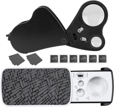 Allecto Plus - Vergrootglas Set voor Sieraden met 30x en 60x Vergroting - Handige Loupe voor Juweliers en Geologen - Compacte Zakloep voor Precisiewerk - 2 Stuks
