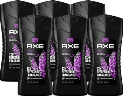 Axe Excite For Men - 6 x 250  ml - Douchegel - Voordeelverpakking