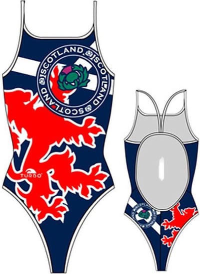 Turbo Scotland Badpak Met Dunne Bandjes Blauw 9-10 Years Meisje