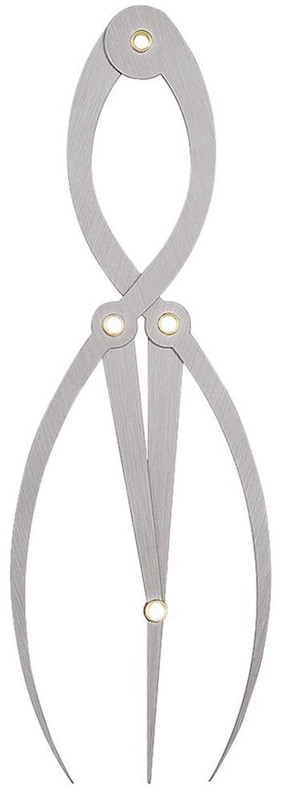 Gouden Ratio Passer - Meetinstrument Schaalverdeler - Schoonheidsmetingen - Roestvrij Staal - 18 cm - Zilver