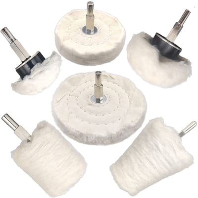 Polijstschijven set - Polijstwielen - Metaal polijsten - 6 stuks - 5 cm