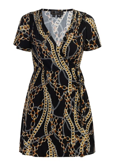 Faina Mini-jurk met all-over print Dames zwart