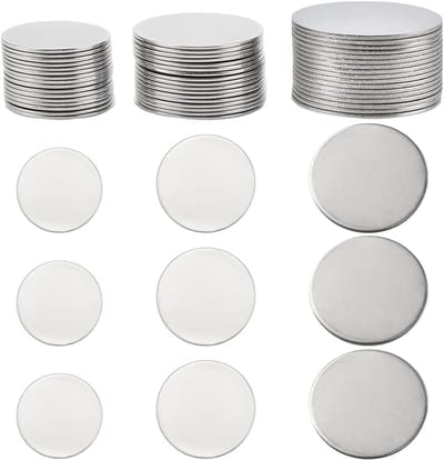 48x Ronde Roestvrijstalen Bedels voor Graveren en Sieraden Maken | 25mm, 30mm, 35mm