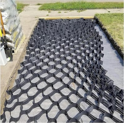 Grind Stabilisator Grid - Grondrooster Oprit - Wegen Versterken - Honingraat Structuur - 40x40cm - Zwart