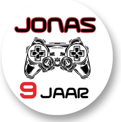 20x Game Controller stickers met naam - Verjaardag stickers - Gamen - Controller - Gepersonaliseerd - Sluitstickers - Kinderfeest Traktatie - Uitdelen - Uitdeeltraktatie - Wensetiket - Rond - 40mm - Glossy sticker
