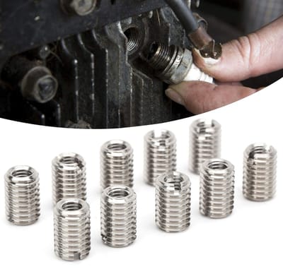Dailygoods - Schroefdraad Verlagingsmoer - Reparatie Inzetstuk - Roestvrij staal - Adapter Kit - M5 X 0,8 Mm - Geschikt voor Luchtvaart en Auto's