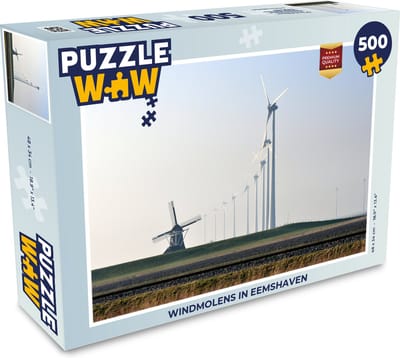 Puzzel Windmolens in Eemshaven - Legpuzzel - Puzzel 500 stukjes