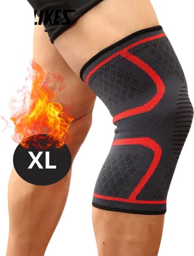 Nivard Kniebrace - Sportbrace Knie - Knee Sleeves - Knee Sleeves Powerlifting - Compressie Knie Brace - Knee Wraps - Knee Support - Dames - Heren - Comfortabel - Rood - Maat XL