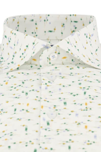 Ledub overhemd Modern Fit wit geprint