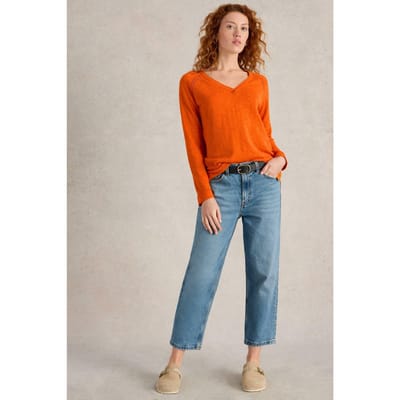 White Stuff Naria Jumper Bright Orange Maat: 10 | Longsleeves Outlet | Dames | Oranje