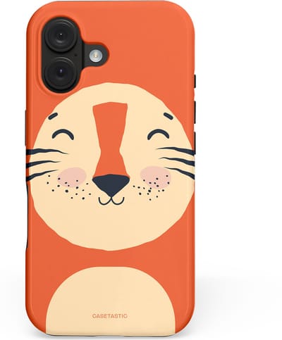 Casetastic hoesje geschikt voor Apple iPhone 16 - MagSafe - Dubbellaagse bescherming - Knuffelkopjes tijger - Fashion Case - Terracotta Zand