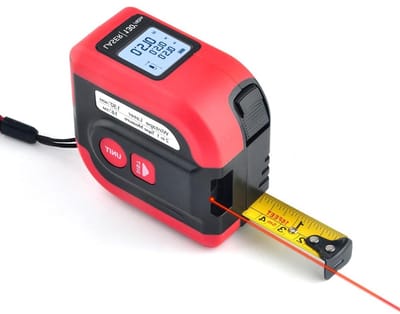 Digitale laser afstandsmeter met groot LCD-scherm | Nauwkeurige metingen tot 40 meter | 2-in-1 tape measure met conversie in/inch/voet