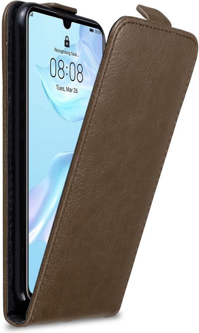 Cadorabo Hoesje geschikt voor Huawei P30 in KOFFIE BRUIN - Beschermhoes in flip design Case Cover met magnetische sluiting