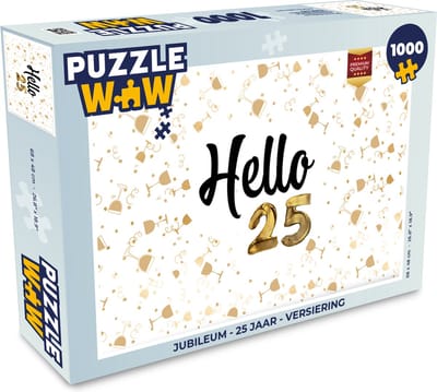 Puzzel Jubileum - 25 jaar - Versiering - Legpuzzel - Puzzel 1000 stukjes volwassenen