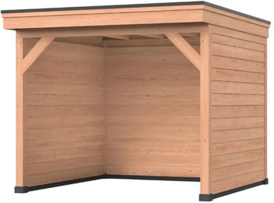 Douglas overkapping, 300 x 300, Met achterwand en twee zijwanden, Westwood Comfort Basic