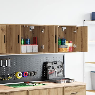 vidaXL - Garagewandkasten - 2 - st - spaanplaat - ambachtelijk - eikenhout