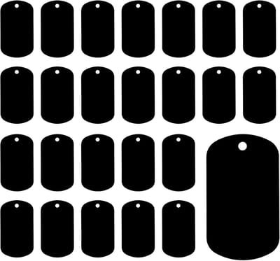Aluminium Gravure Labels - Blanco Hangers - Sieraden Maken - Dubbelzijdig Te Graveren - 5 x 3 cm - Zwart