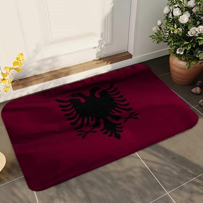 1 stuks Albanië Vlag Badkamer Absorberende Matten Antislip Matten Woondecoratie Benodigdheden Tapijten Huis Keuken Vloermatten 60*90cm