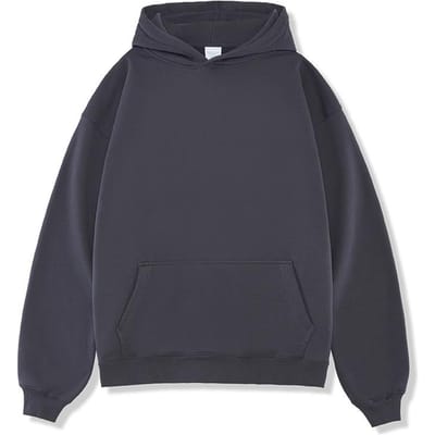 Sweat à capuche en velours de couleur unie pour homme - Épais, ample, à capuche XXL gray