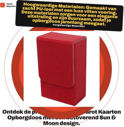 Dailygoods- Tarotdoos met Zon/Maan Design - PU Leer - Geschikt voor 95+ Kaarten - Elegant en Comfortabel - Ideaal voor Poker Spellen - Kaartendoos