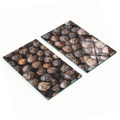 Decoratieve glazen snij- en serveerplanken in de vorm van peperkorrels, 2x30x52 cm
