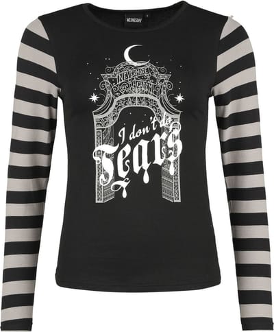 Wednesday I Don't Do Tears Dames Shirt met lange mouwen - grijs/zwart - XL