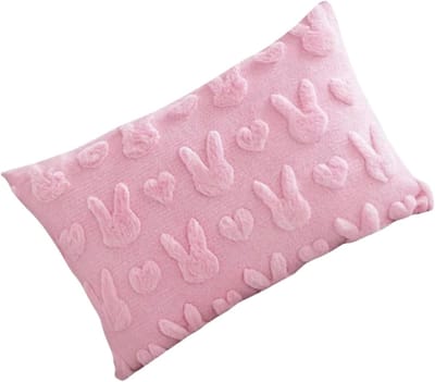 Kussenslopen Feestdecoratie - Kussenhoes Pasen - Woonkamer Aankleden - Zacht Kunstpluche - 45x45 cm - Roze