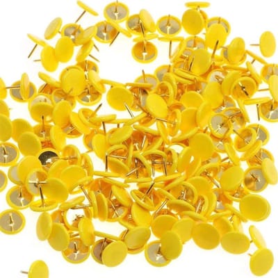 Metalen Punaises - Ronde Pinnen - Kaarten Markeren - Stevige Bevestiging - 300 Stuks - Geel